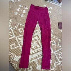 Bright berry Lulu leggings with side pockets